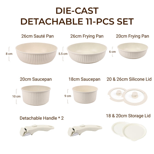  Pcs Striped Pots And Pans Set Non Stick No-stick Cookware
