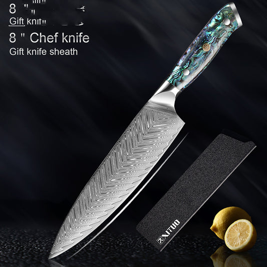 452145451-1damasco knifes with Abalone Shell hand material